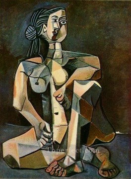 パブロ・ピカソ Painting - しゃがむ裸婦 1956年 パブロ・ピカソ